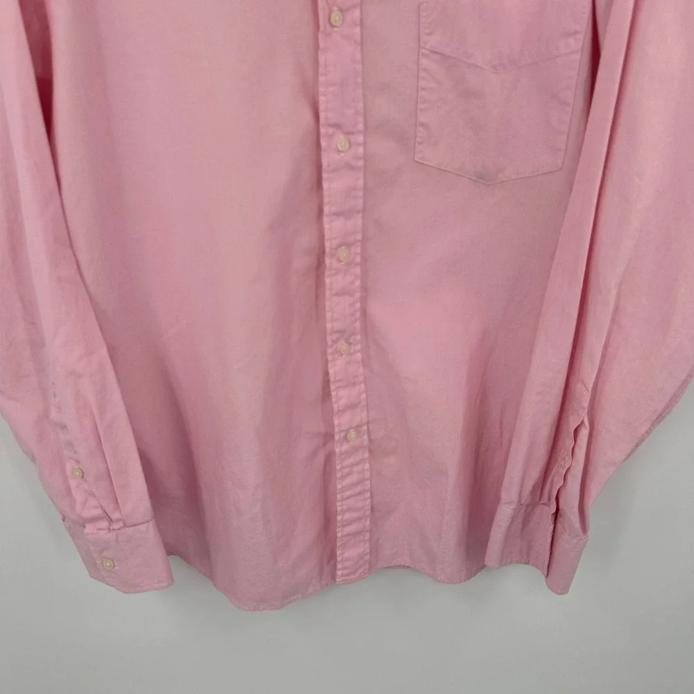 J Crew Long Sleeve Pink Cotton Button Down Dress‎ Shirt Men's Size Large 16-16.5